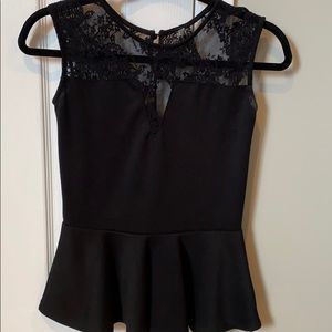 Black Peplum Top
